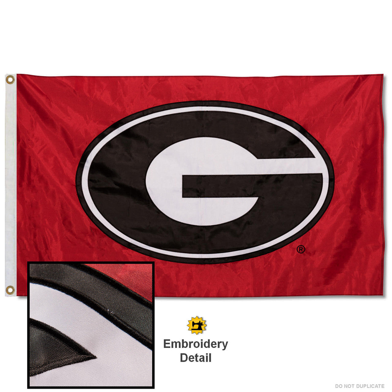 Georgia Bulldogs Nylon Embroidered Flag - J&W Sports Apparel