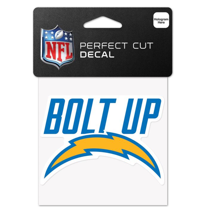 Los Angeles Chargers Slogan Perfect Cut Color Decal 4" x 4" - J&W Sports Apparel