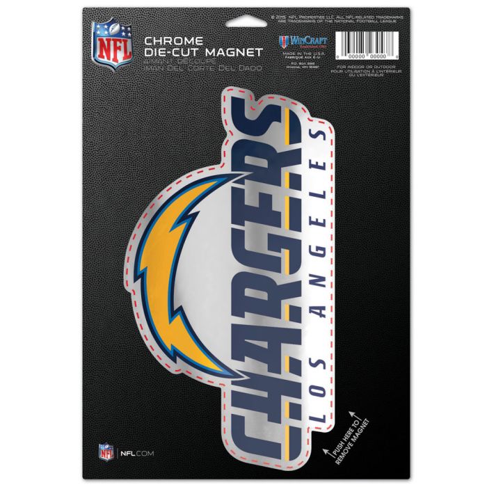 Los Angeles Chargers Chrome Magnet 6.25 x 9 - J&W Sports Apparel