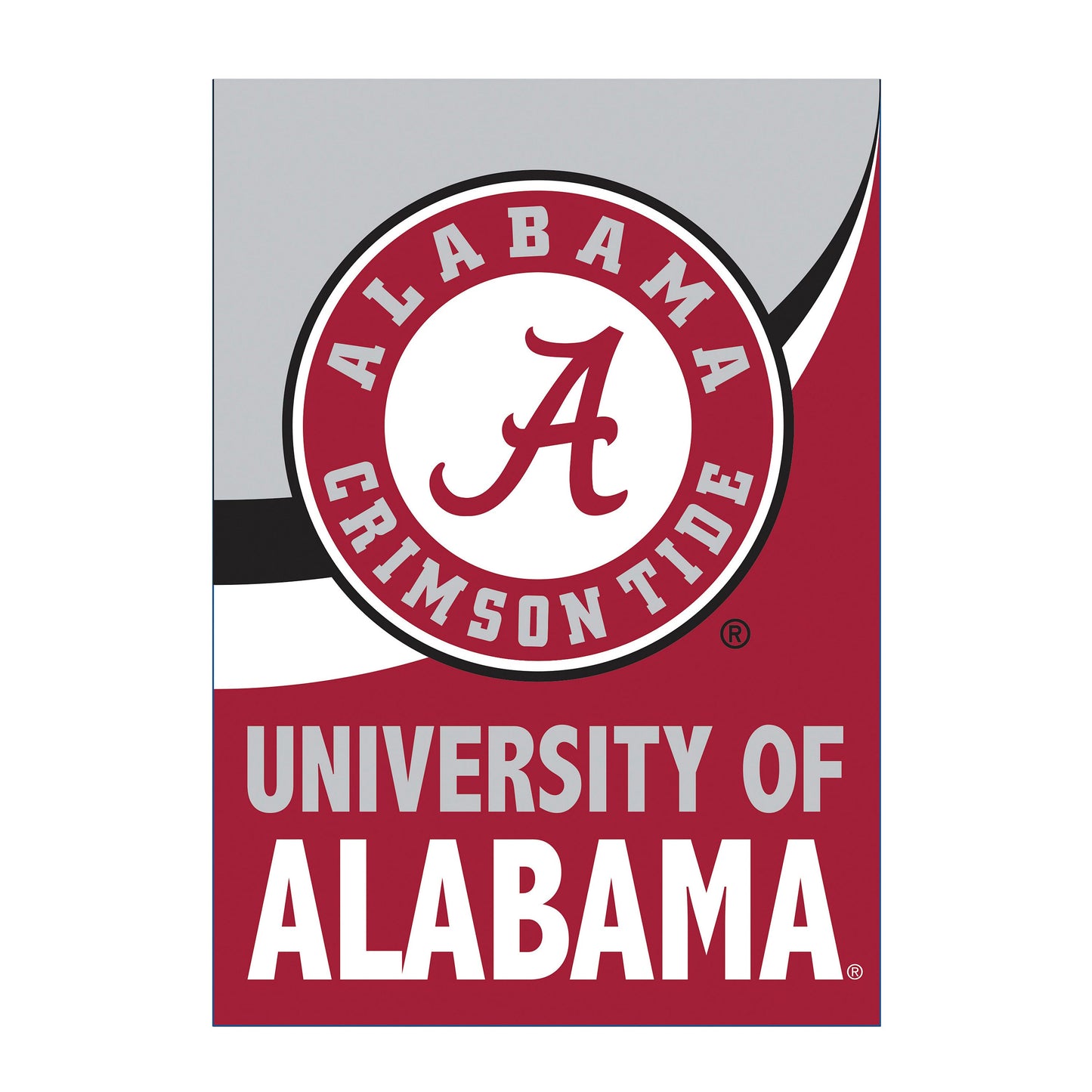 Alabama Crimson Tide - Burlap Flag GDN Size 12.5"W x 0.25"L x 18"H - J&W Sports Apparel