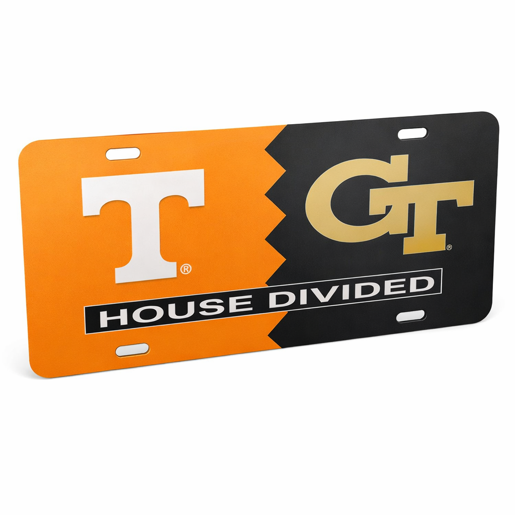 Tennessee Georgia Tech House Divided Car Tag