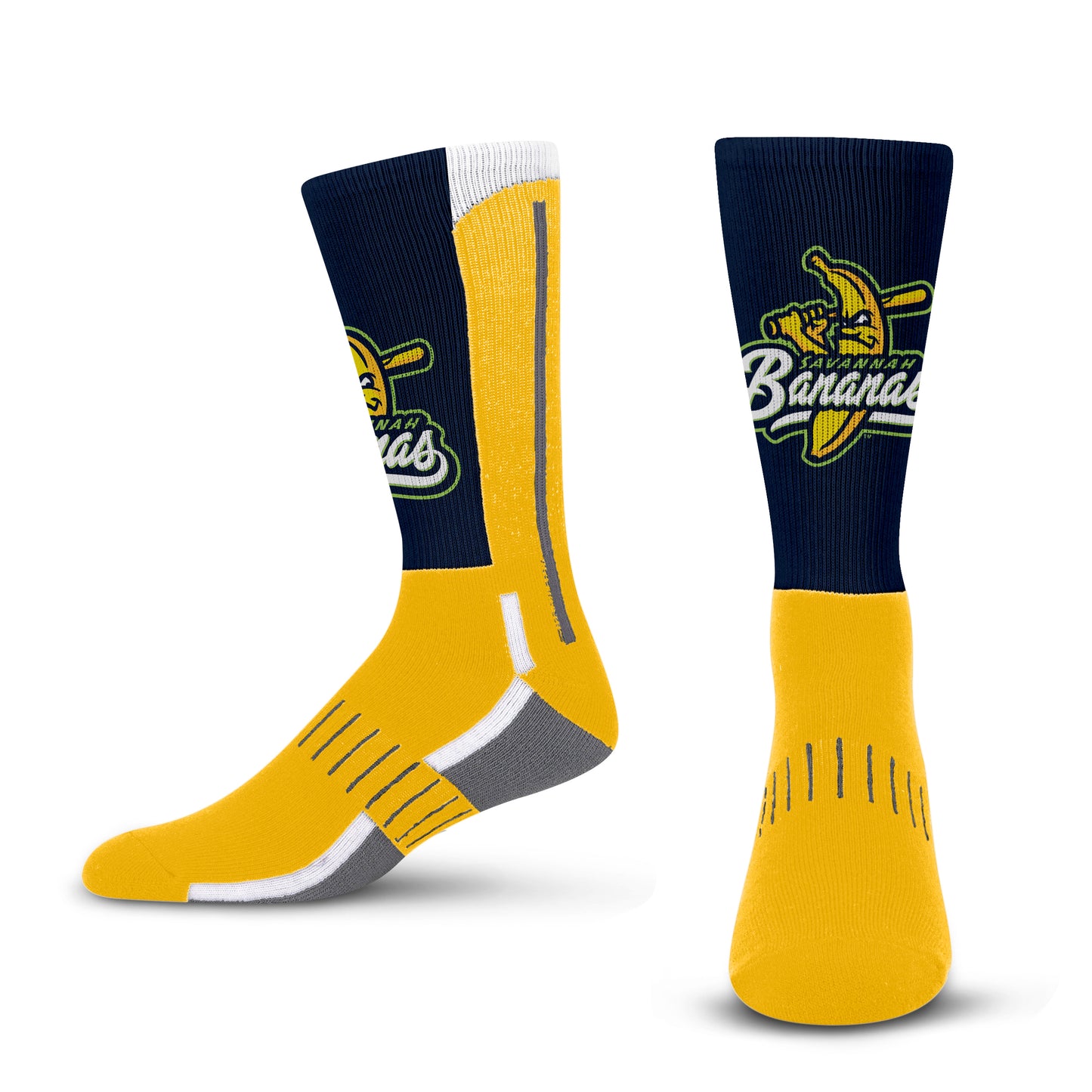 Savannah Bananas - Phenom Curve - Logo (Navy Print) Socks - J&W Sports Apparel