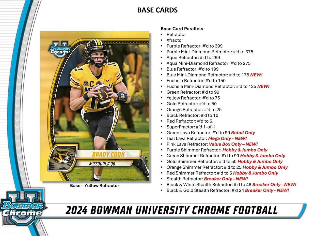 2024 Bowman University Chrome Football Jumbo Pack - J&W Sports Apparel