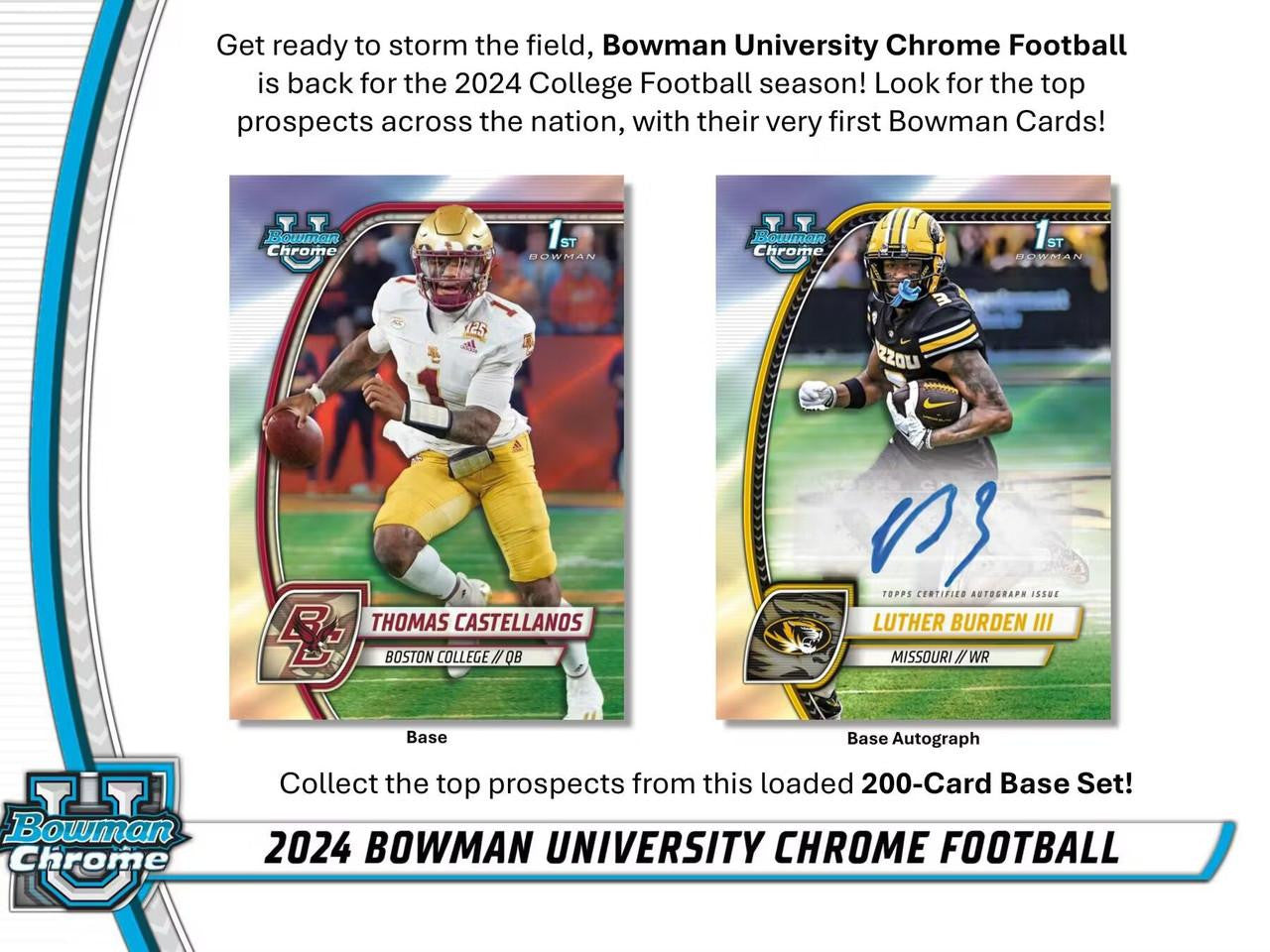 2024 Bowman University Chrome Football Jumbo Pack - J&W Sports Apparel