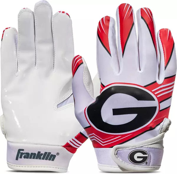 Georgia Bulldogs Youth Receiver Gloves Size XS / S - J&W Sports Apparel