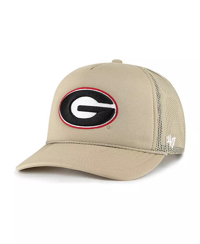 Georgia Bulldogs '47 Khaki Foam Front Mesh Trucker Snapback Hat - J&W Sports Apparel
