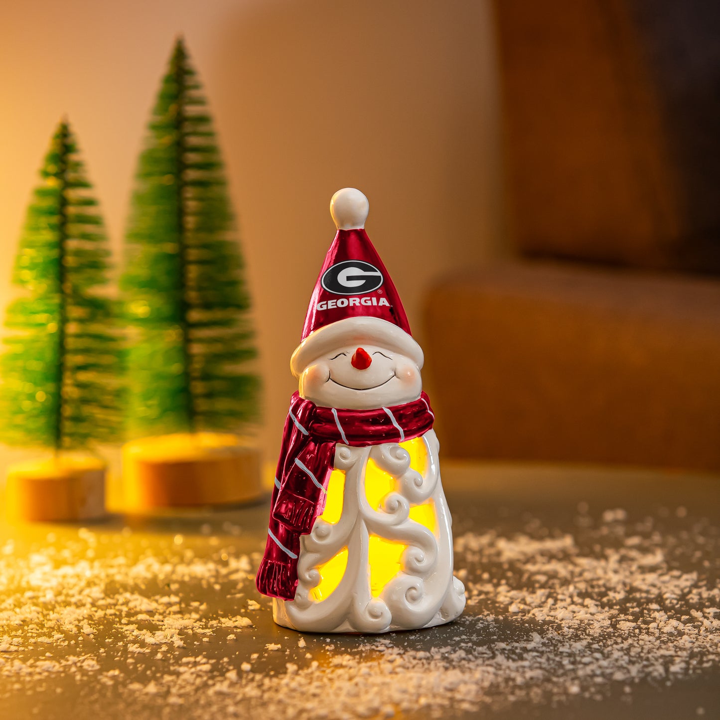 Georgia Bulldogs - Snowman LED Statuary, 8" - J&W Sports Apparel