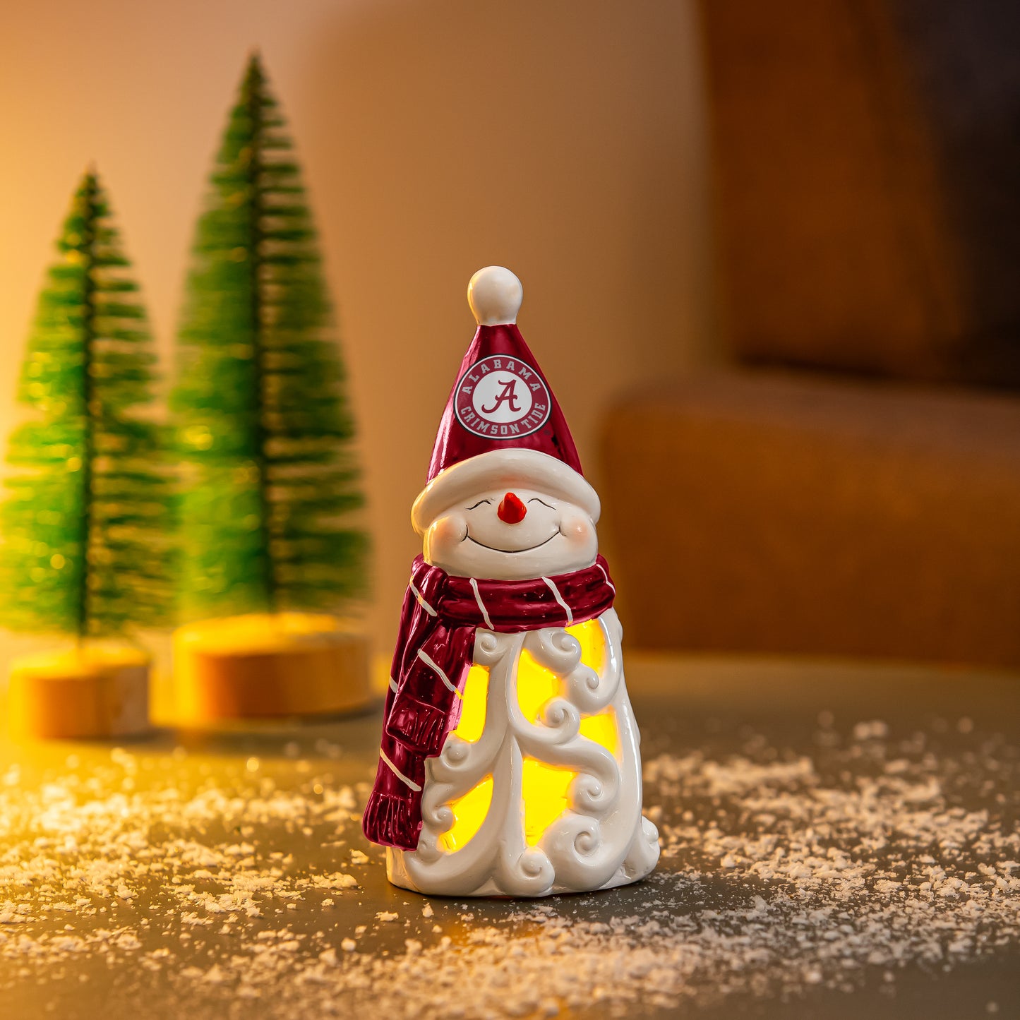 Alabama Crimson Tide- Snowman LED Statuary, 8"
