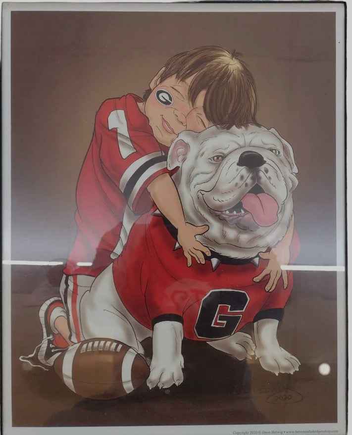 DAVE HELWIG GEORGIA BULLDOGS PRINT WITH FRAME