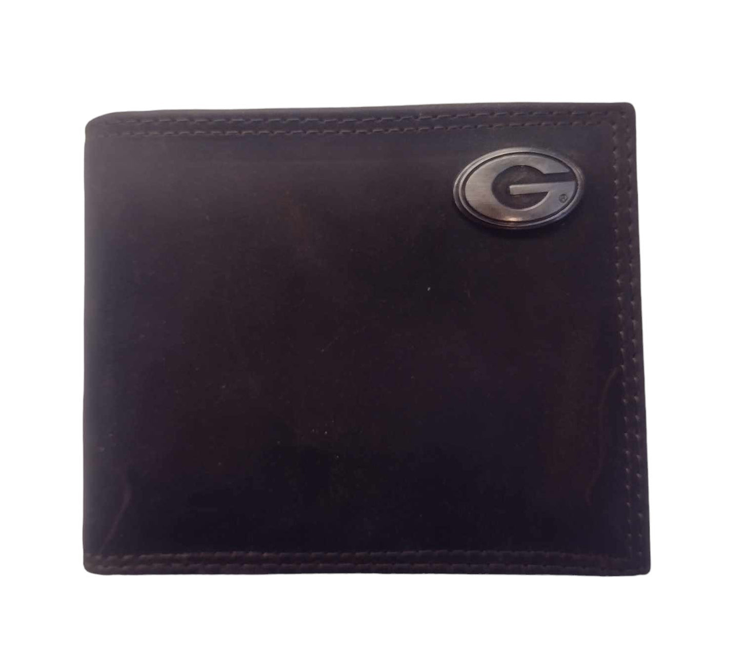 Georgia Bulldogs Brown “Crazy Horse” Leather Bi-fold Wallet