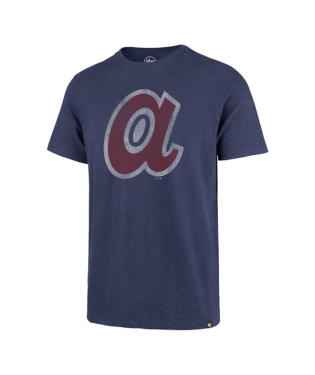 ATLANTA BRAVES COOPERSTOWN BLEACHER BLUE GRIT VINTAGE SCRUM T MENS