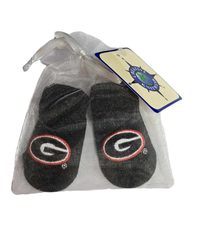 Georgia Bulldogs Baby Black Gift Bag Booties - J&W Sports Apparel