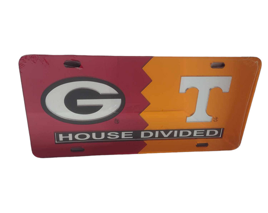 Georgia Tennessee  House Divided Laser Cut License Plate - J&W Sports Apparel