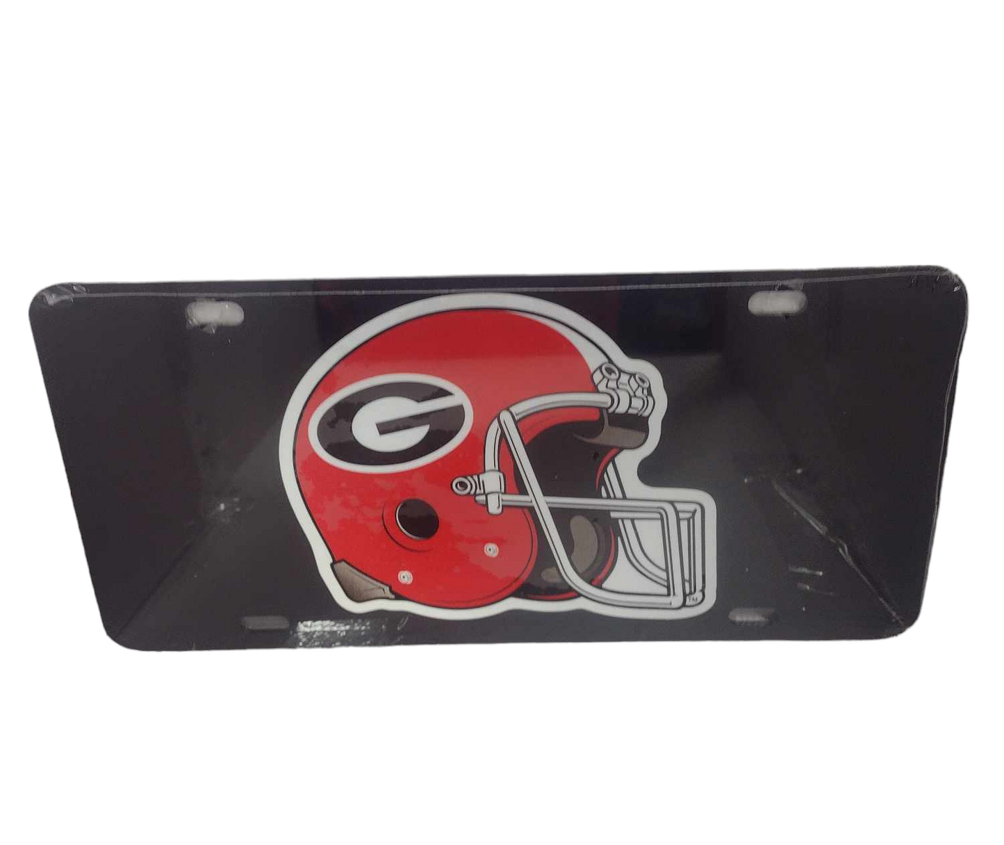 Georgia Bulldogs Helmet Black  License Plate - J&W Sports Apparel