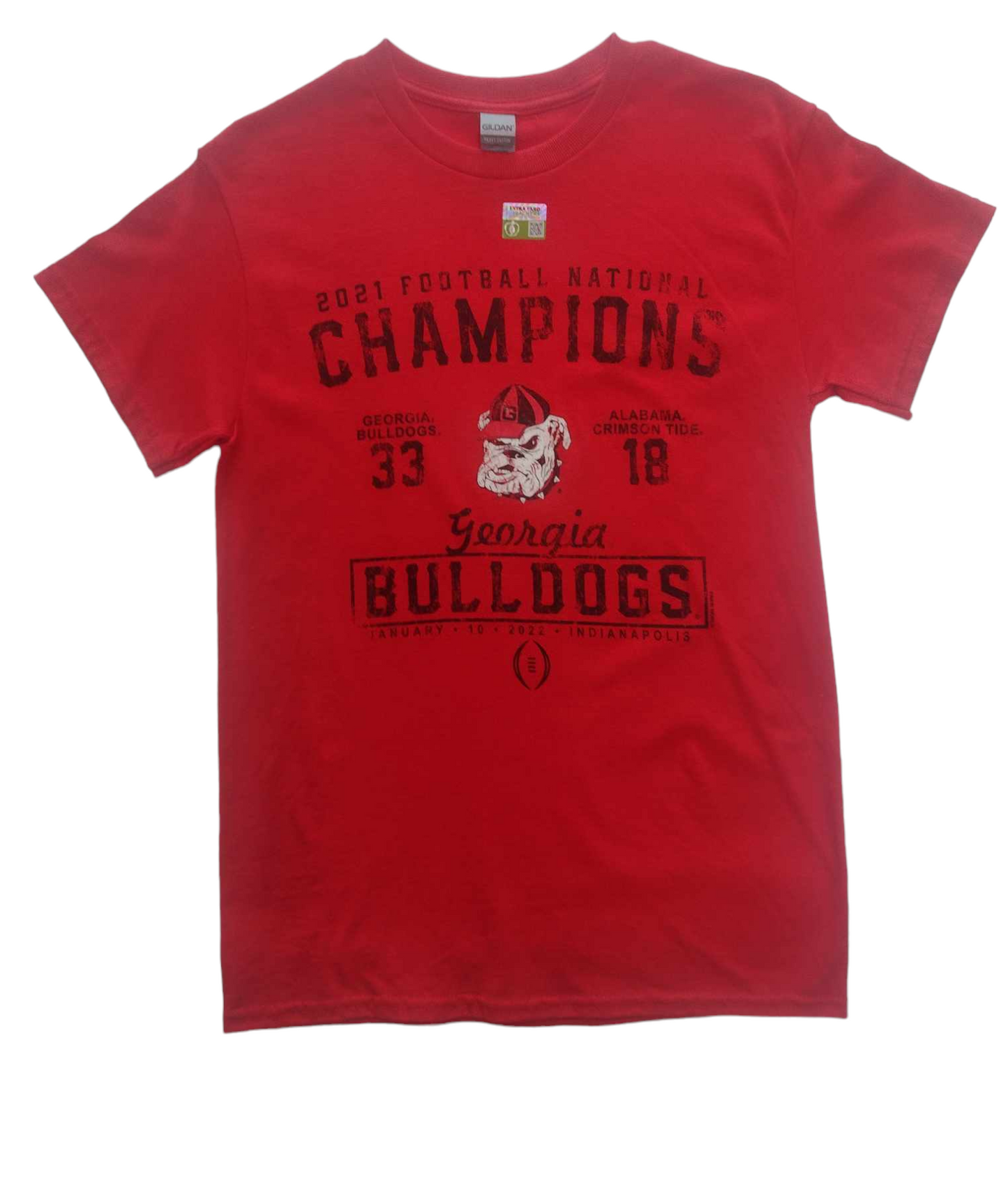 Georgia Bulldogs 2021 National Champions Score Short Sleeve T-Shirt - J&W Sports Apparel