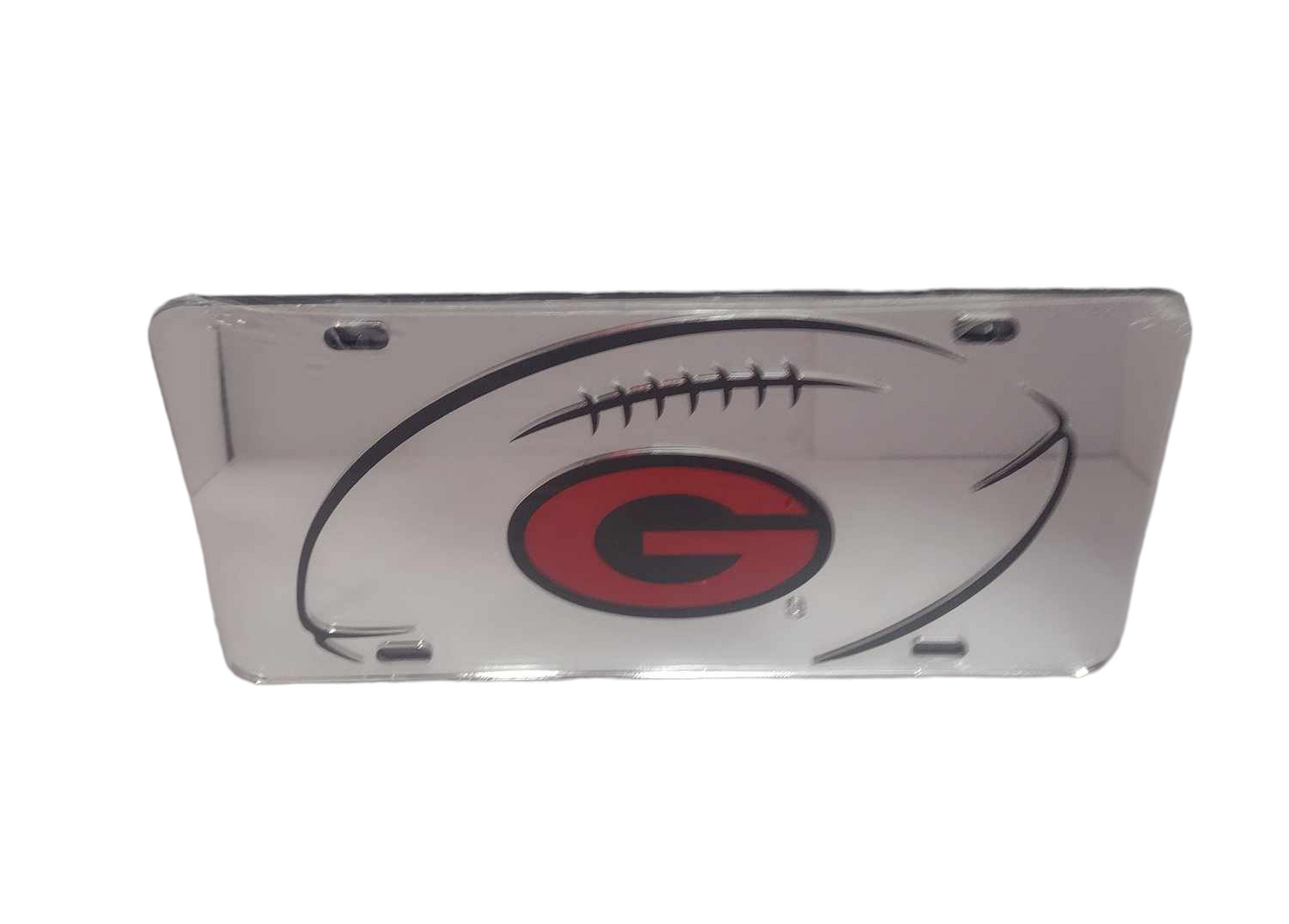 Georgia Bulldogs Football Red Chrome  License Plate - J&W Sports Apparel