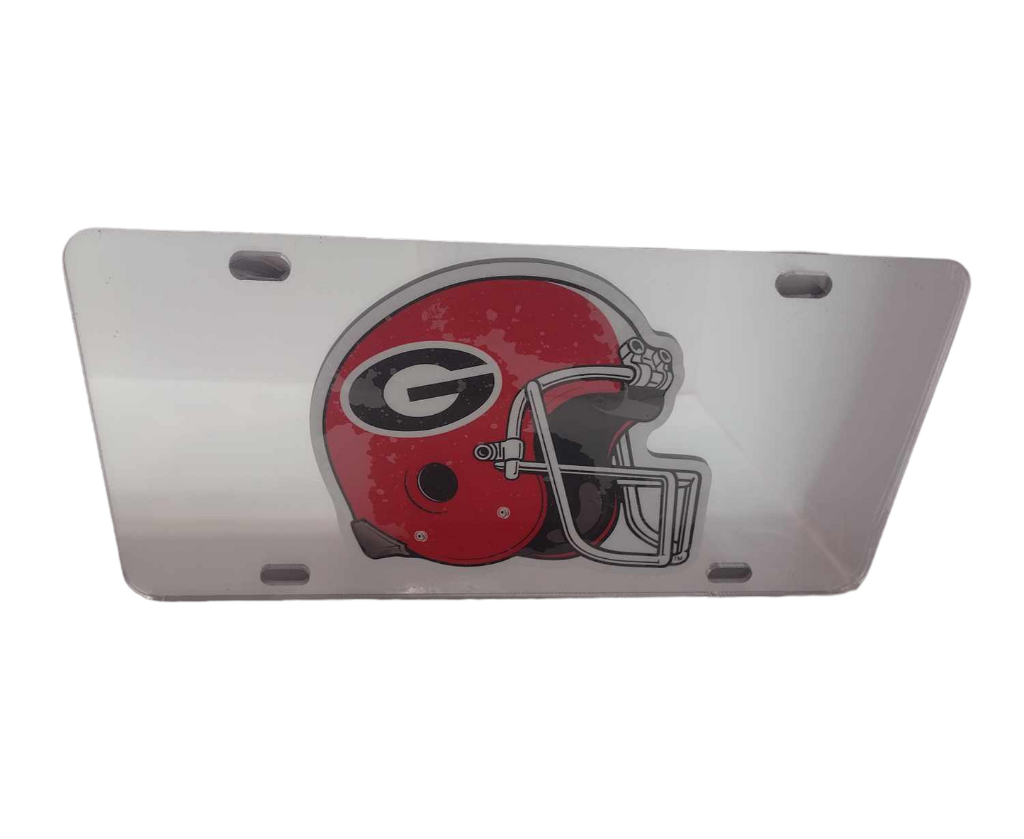 Georgia Bulldogs Helmet Chrome License Plate - J&W Sports Apparel