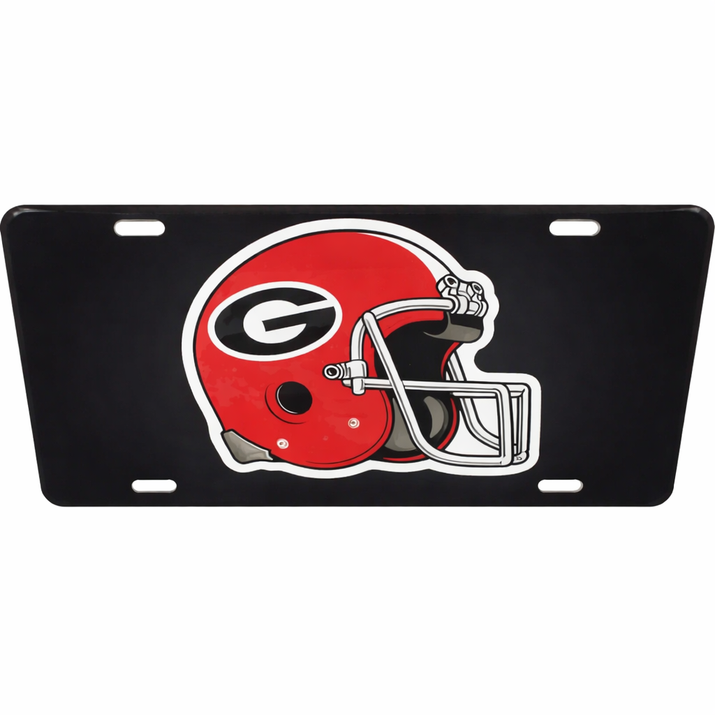 Georgia Bulldogs Helmet Black License Plate