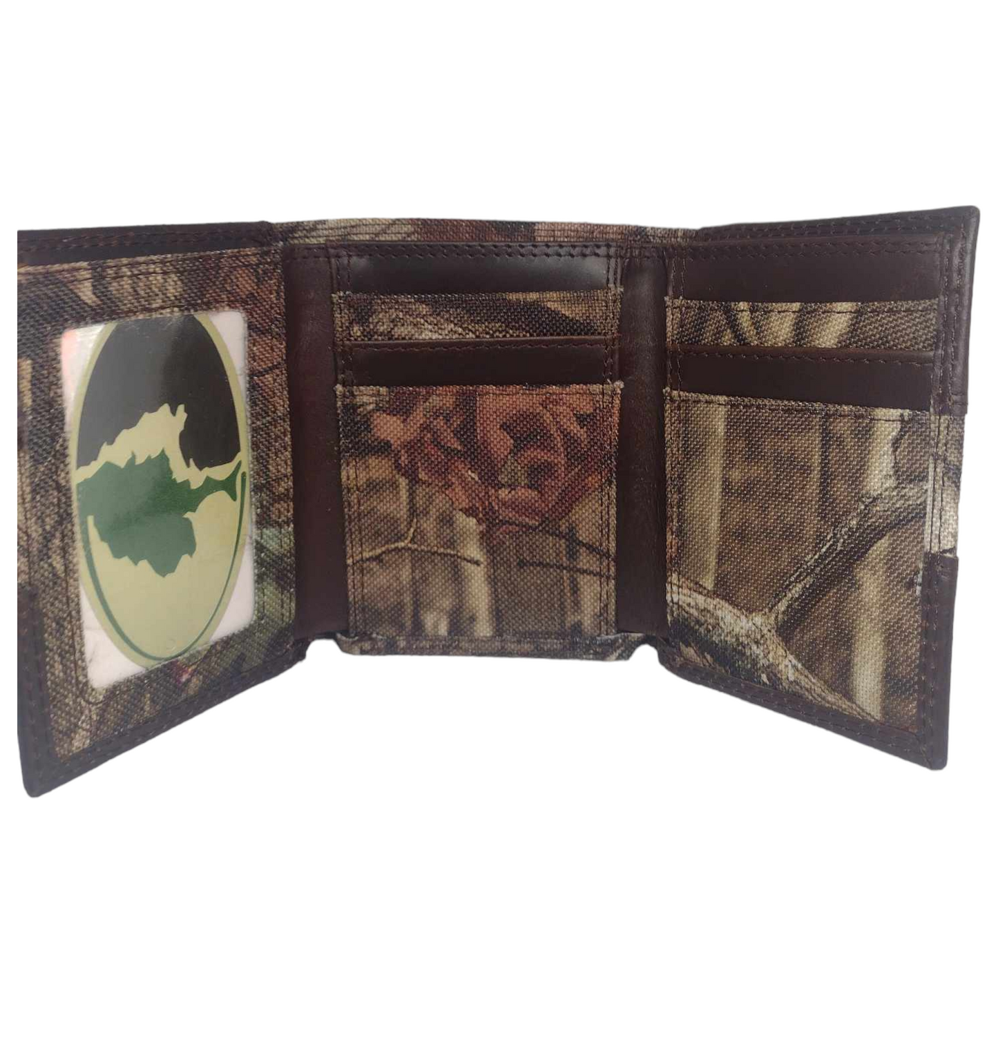 Georgia Bulldogs MASCOT Mossy Oak Camo Leather Trifold Wallet - J&W Sports Apparel