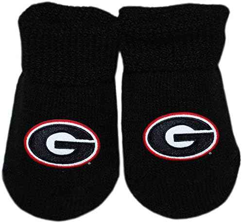 Creative Knitwear Georgia Bulldogs Newborn Baby Bootie Sock Black - Newborn