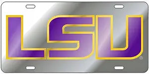 LSU Tigers Mirror Laser Cut License Plate - J&W Sports Apparel