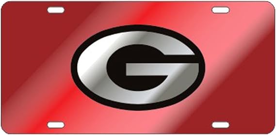 Georgia Bulldogs Red Laser Cut License Plate - J&W Sports Apparel