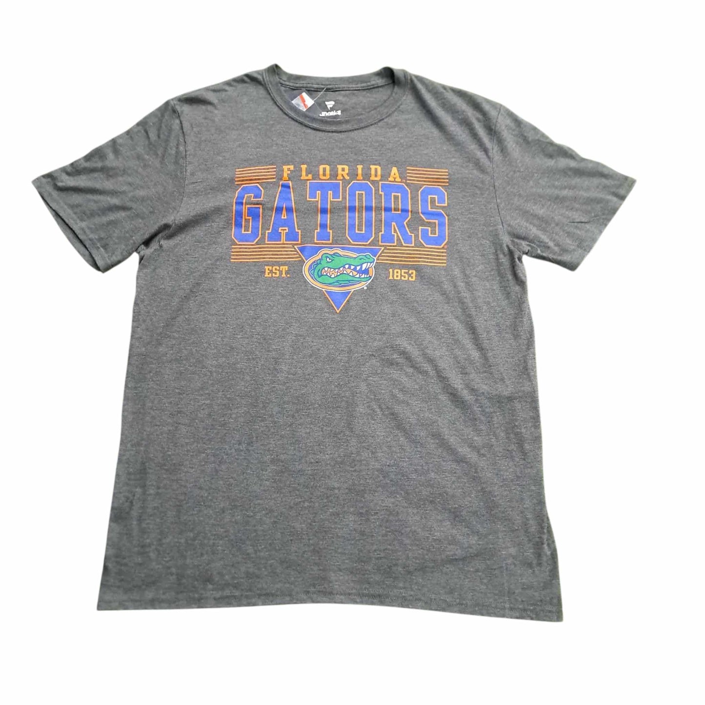 Florida Gators Fanatics Double Stripe Fame T-Shirt - Heather Gray