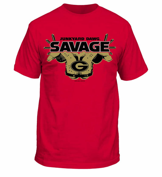 Georgia Bulldogs Junkyard Dawg Red Savage T-Shirt - J&W Sports Apparel