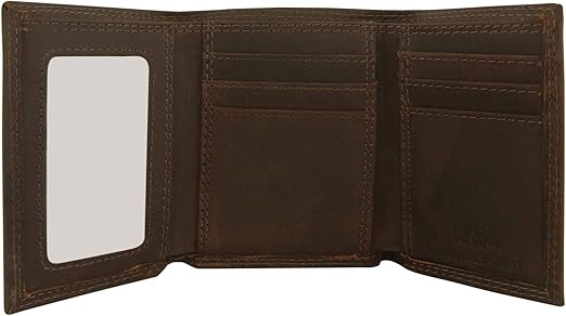 Georgia Bulldogs Zep-Pro Crazyhorse Leather Tri-fold Embroidered Wallet, Light Brown - J&W Sports Apparel