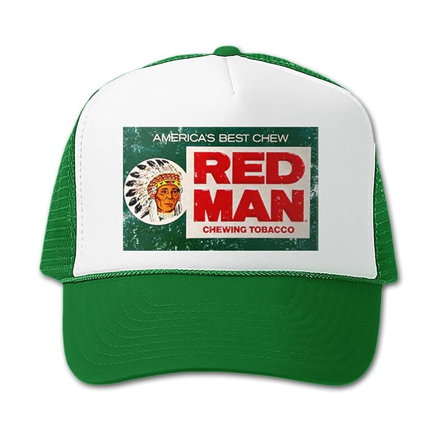 Red Man Chewing Tobacco- Vintage Retro Trucker Hat Cap J&W Sports Apparel The Candy Collections