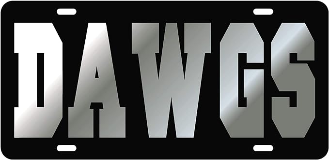 GEORGIA Bulldogs Black "DAWGS" License Plate Car Tag - J&W Sports Apparel