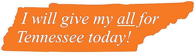 Tennessee Volunteers- I Will Give My All For Tennessee Today Wall Sign (32 in)