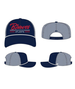 ATLANTA BRAVES NAVY GARNER ROPE 47 TRUCKER