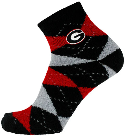Georgia Bulldogs Argyle Fuzzy Socks