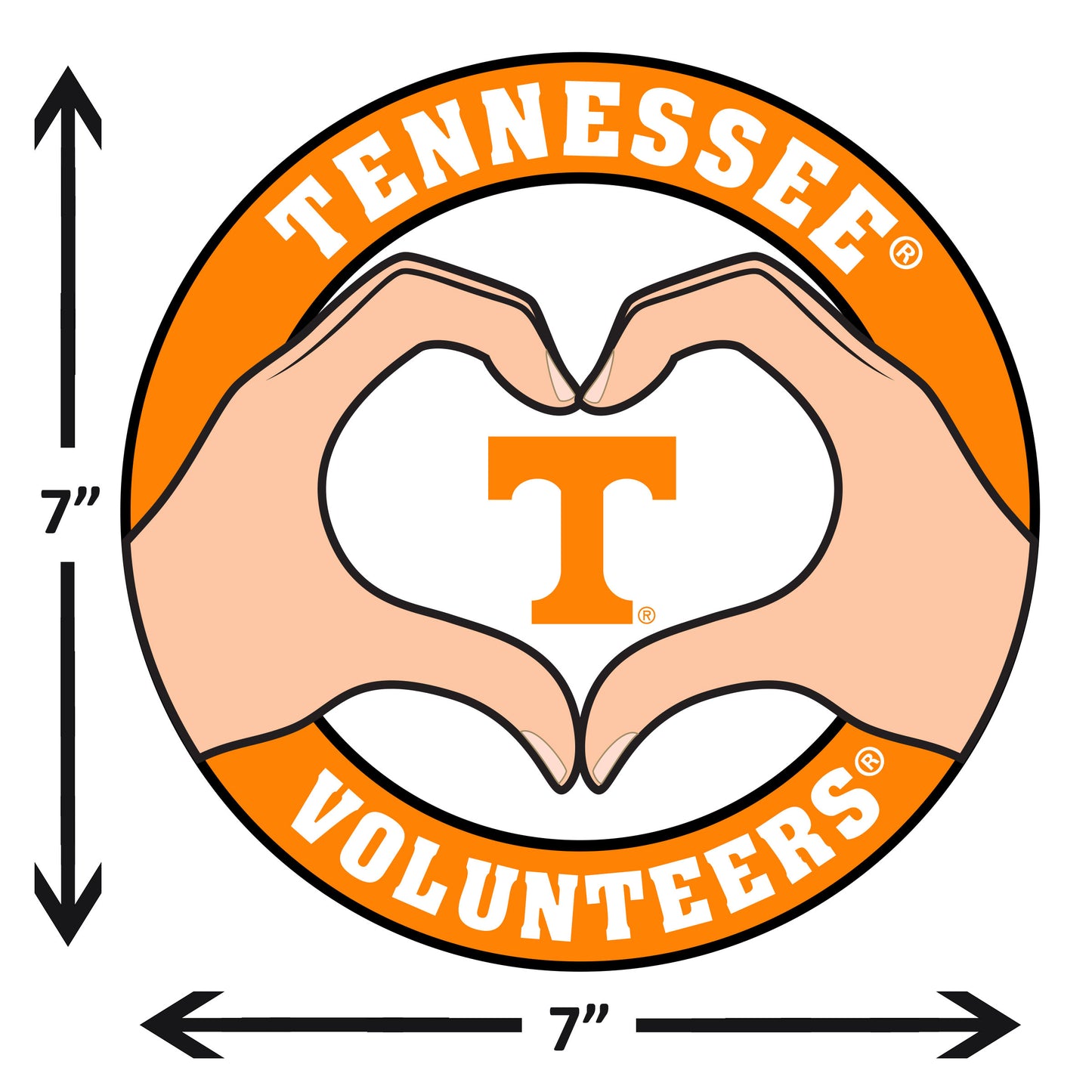 Tennessee Volunteers Heart Hands Decal
