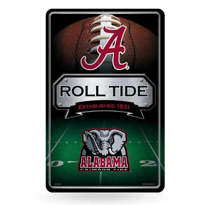Alabama Crimson Tide Embossed Metal Wall Sign