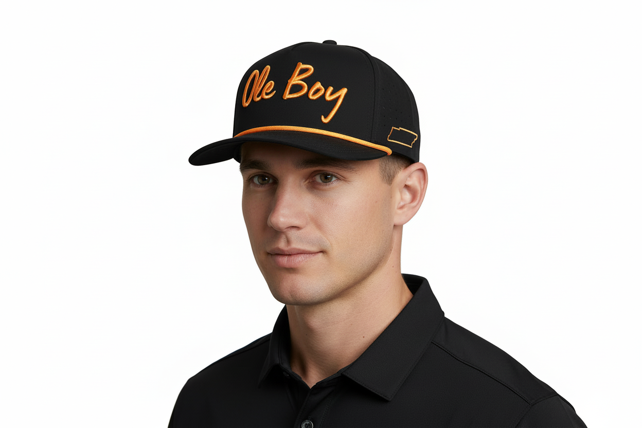 OLE BOY Tennessee Game Day Performance Golf Hat - Black