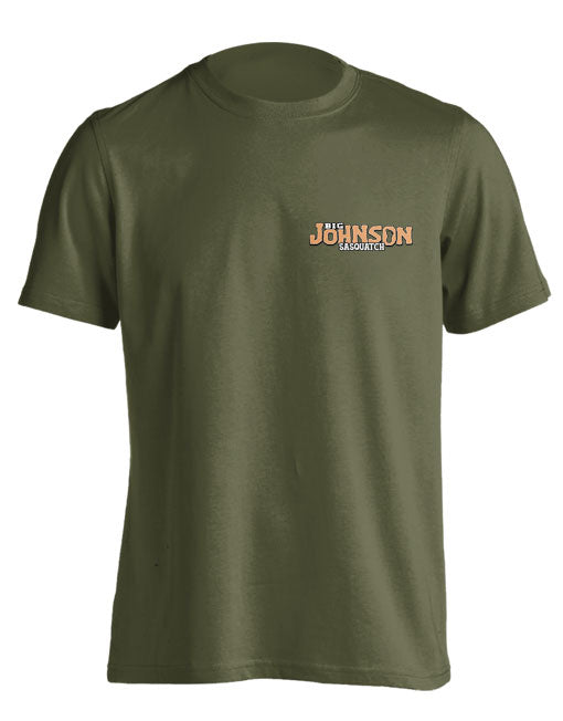 BIG JOHNSON - SASQUATCH MILITARY GREEN SHIRT - J&W Sports Apparel
