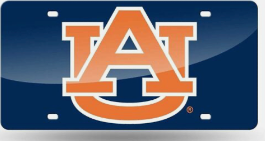 AUBURN TIGERS ACRYLIC CLASSIC LICENSE PLATE - J&W Sports Apparel
