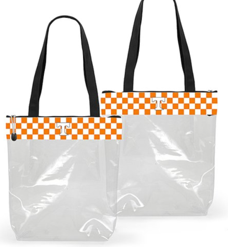 Tennessee Volunteers Orange Checkerboard Clear Tote