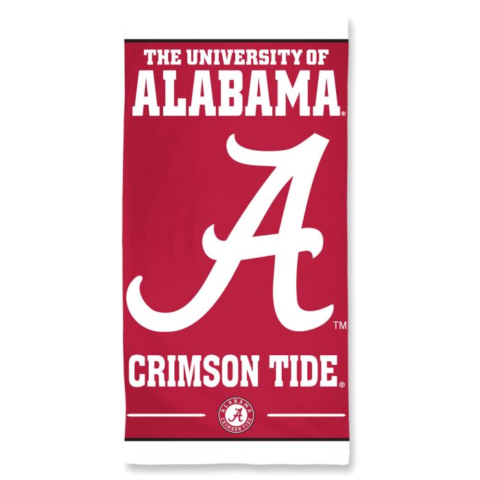 ALABAMA CRIMSON TIDE FIBER BEACH TOWEL 30" X 60"