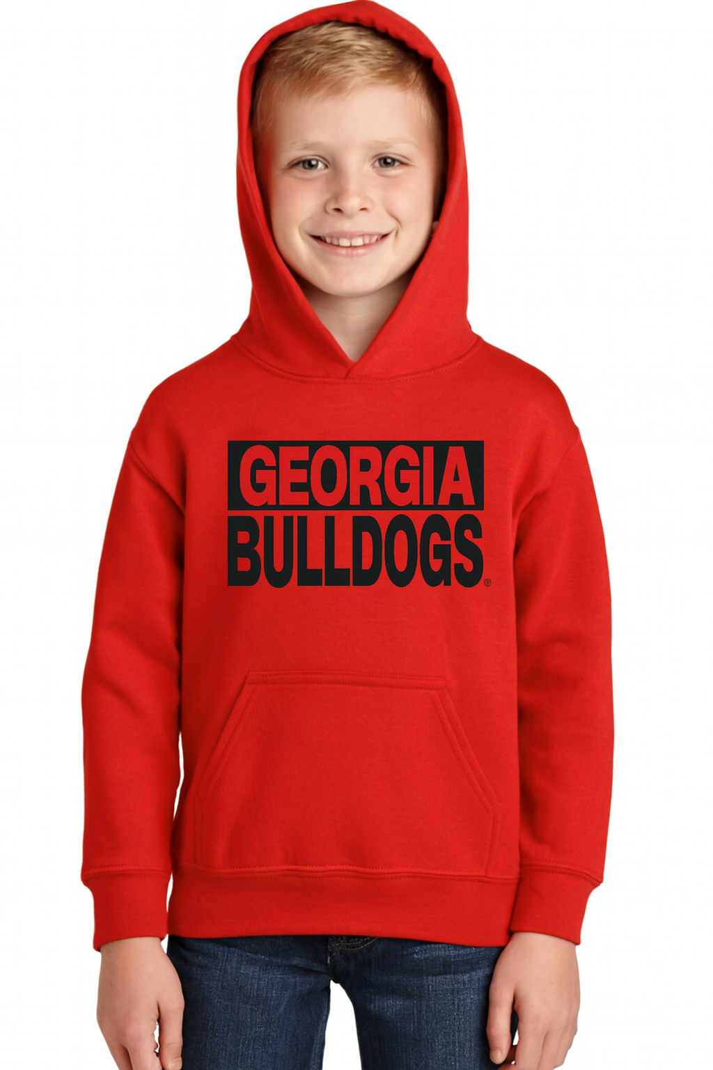 GEORGIA BULLDOGS RED YOUTH HOODIE