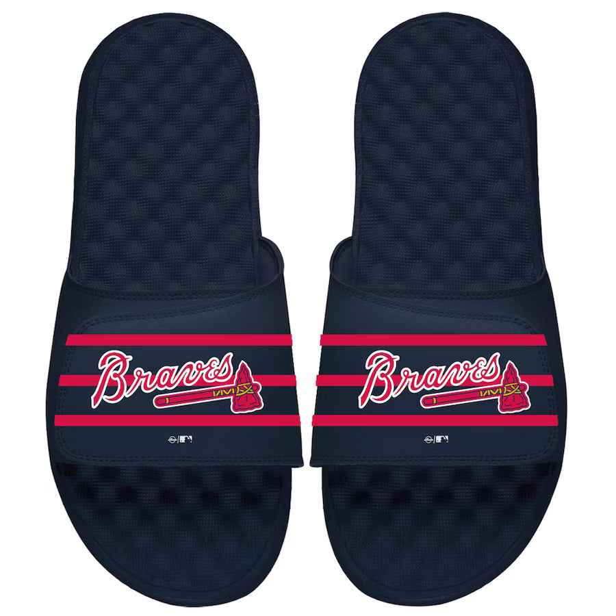 Atlanta Braves ISlide MLB Stripe Slide Sandals - Navy