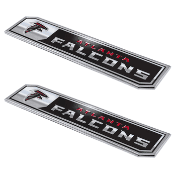 Atlanta Falcons 2 Piece Heavy Duty Aluminum Embossed Truck Emblem Set - J&W Sports Apparel