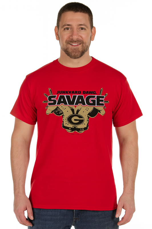 Georgia Bulldogs Junkyard Dawg Red Savage T-Shirt - J&W Sports Apparel