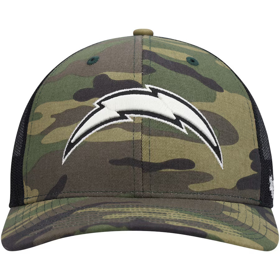 Los Angeles Chargers Trucker Adjustable Hat Camo Black - J&W Sports Apparel