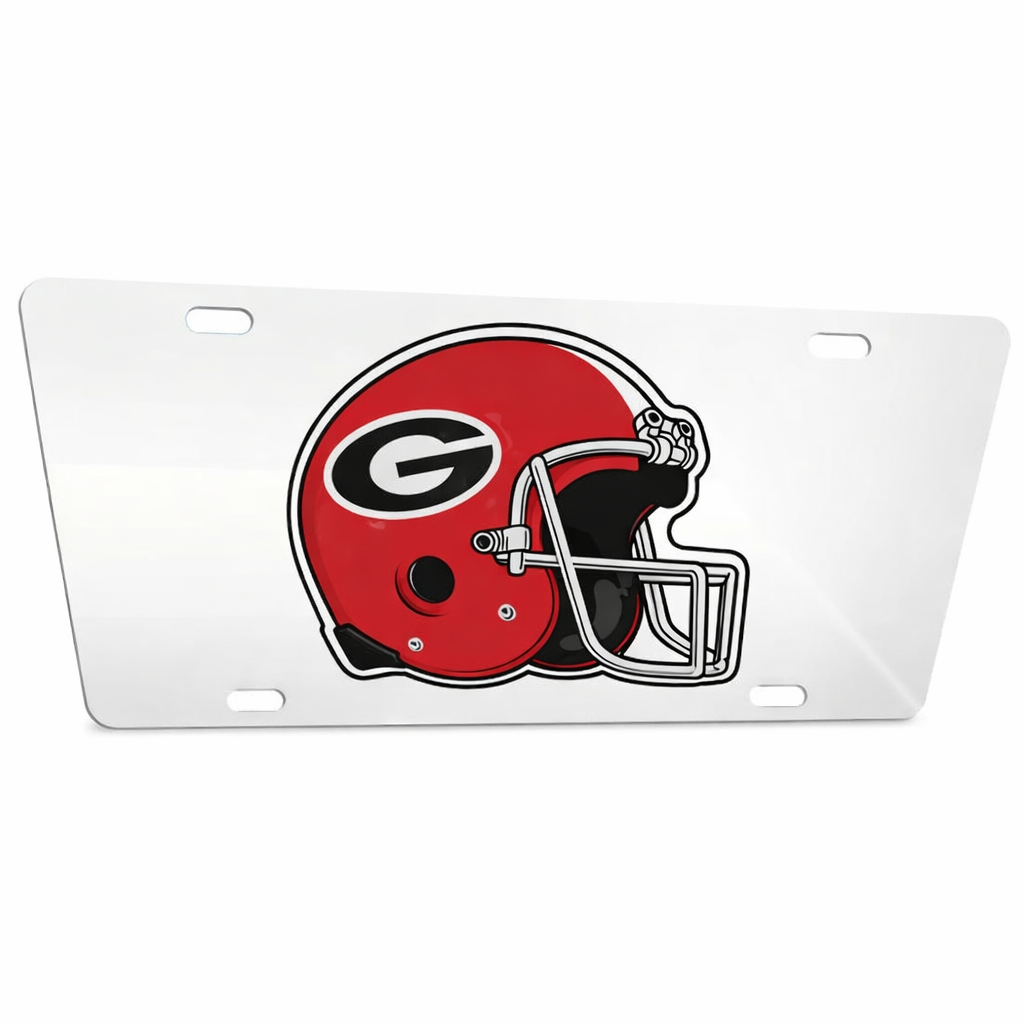 Georgia Bulldogs Helmet Chrome License Plate