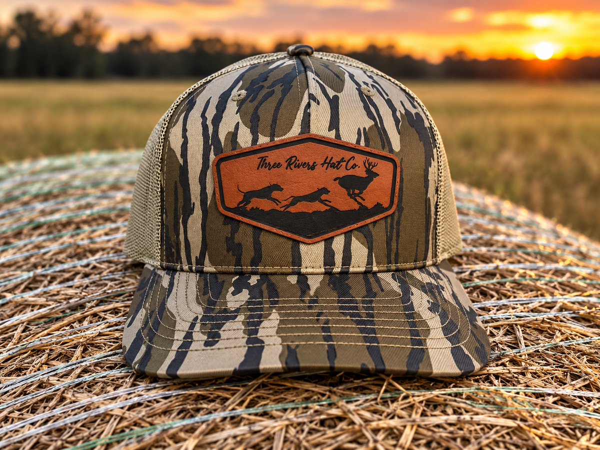 Three Rivers Hat Co - Deer Dog Hunting - Trucker Snapback - Richardson 112 - Buckle Patch
