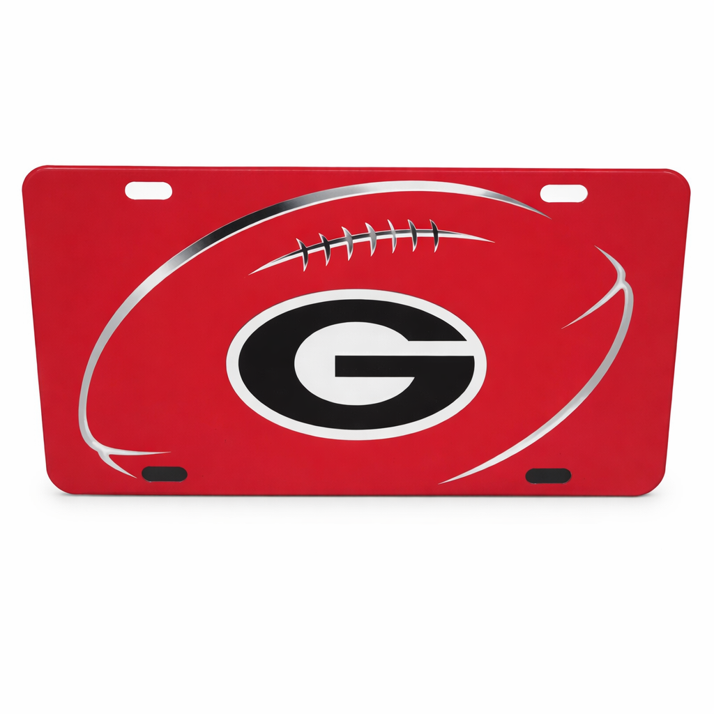 Georgia Bulldogs Football Red License Plate