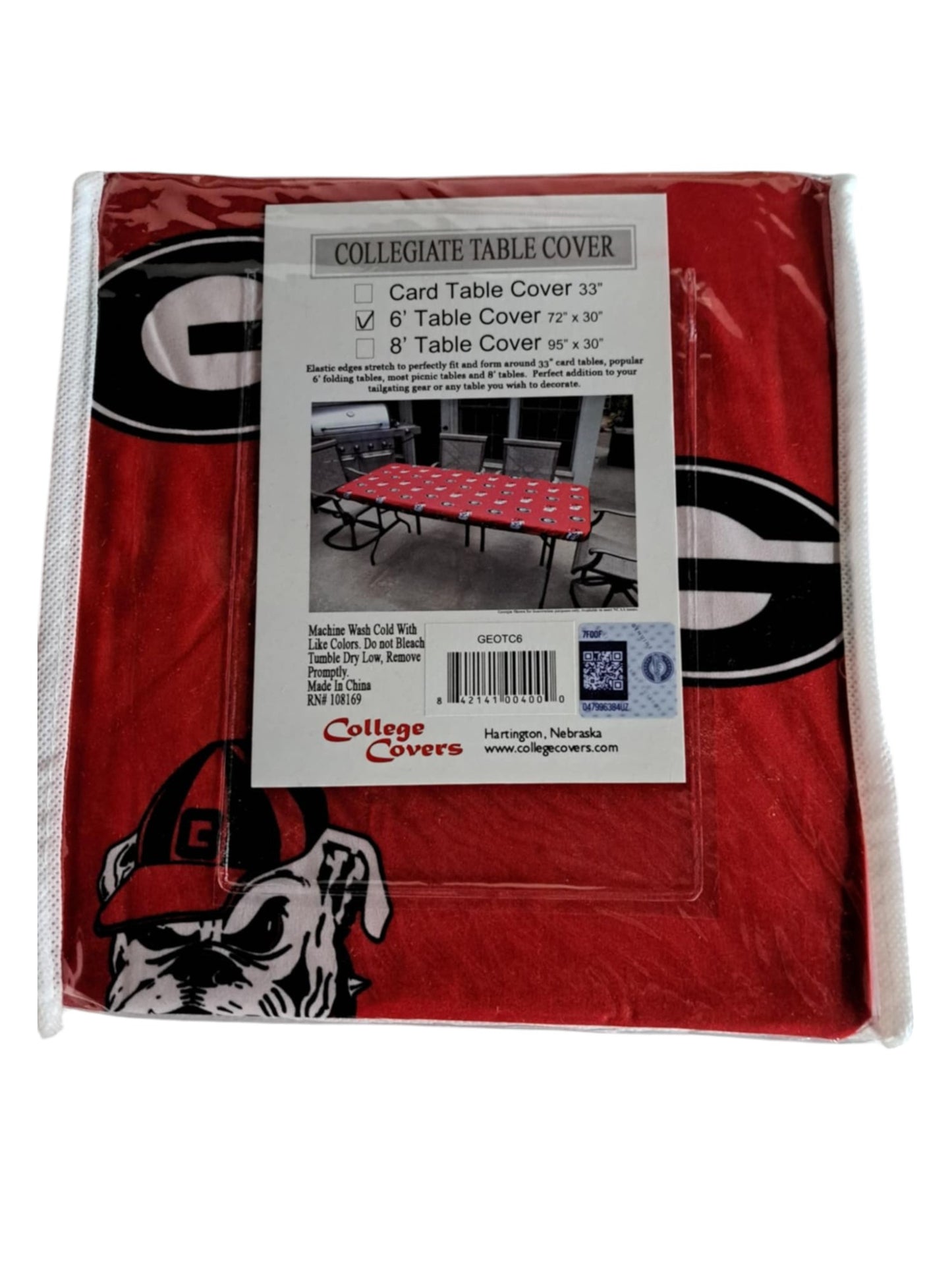 GEORGIA BULLDOGS 6' TABLE COVER - 72''X30'' - J&W Sports Apparel